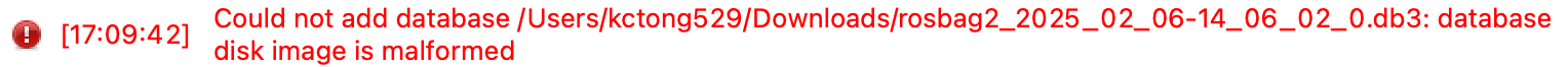 The corrupted database cannot be imported