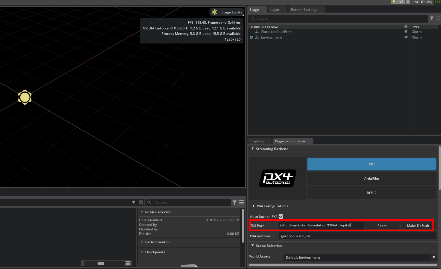 Pegasus PX4 Path Config